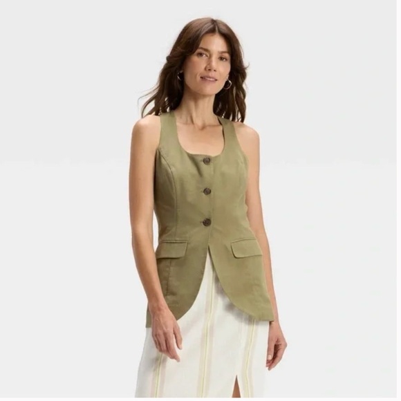 a new day Jackets & Blazers - A New Day Khaki Vest